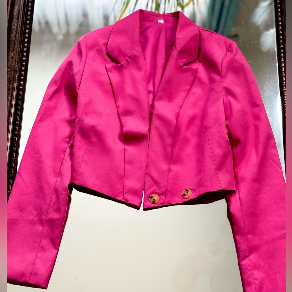 Pink Cropped Blazer